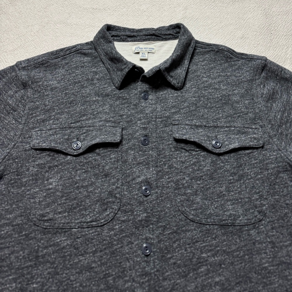 JCREW Men’s Grey Waffle Lined Harbor Button Up Shirt Shacket XL - Picture 4 of 9